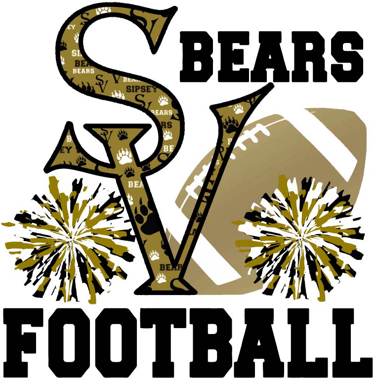 Sipsey Valley Bears Football (Vegas Gold) Blue Water Vinyl & Gifts