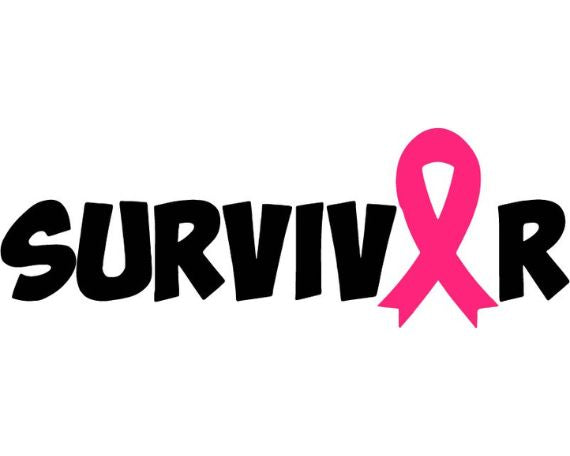 Breast Cancer Survivor with Pink Ribbon