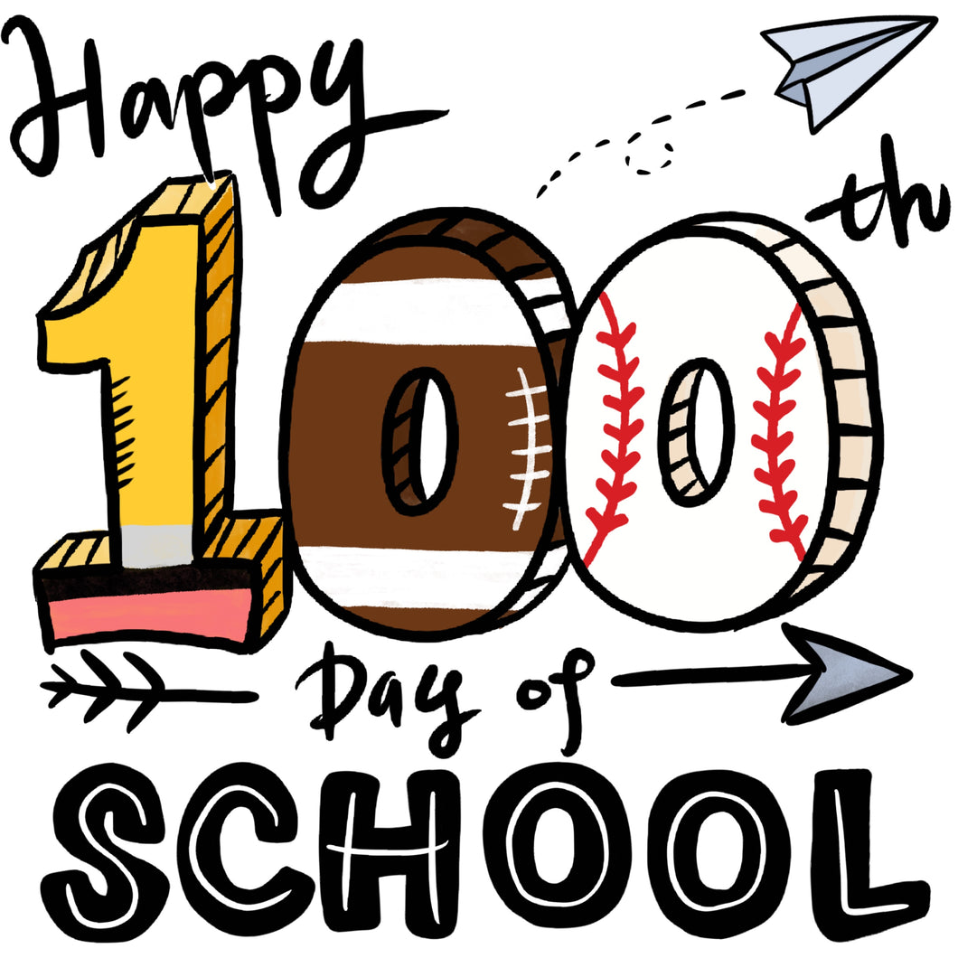 100 Days School with Sports Balls