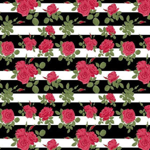 Black Stripes with red flowers