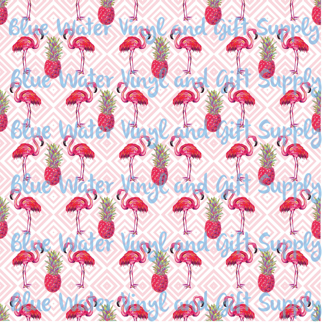 Flamingoes with Pink Pineapples
