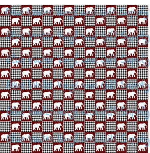 Elephants with tiny houndstooth