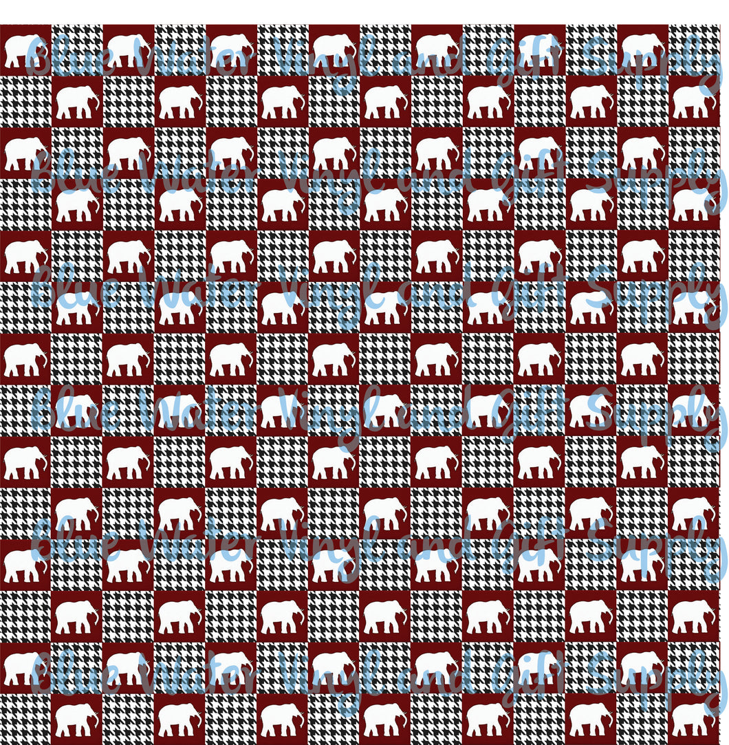 Elephants with tiny houndstooth