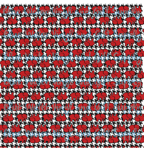 Elephants red on houndstooth