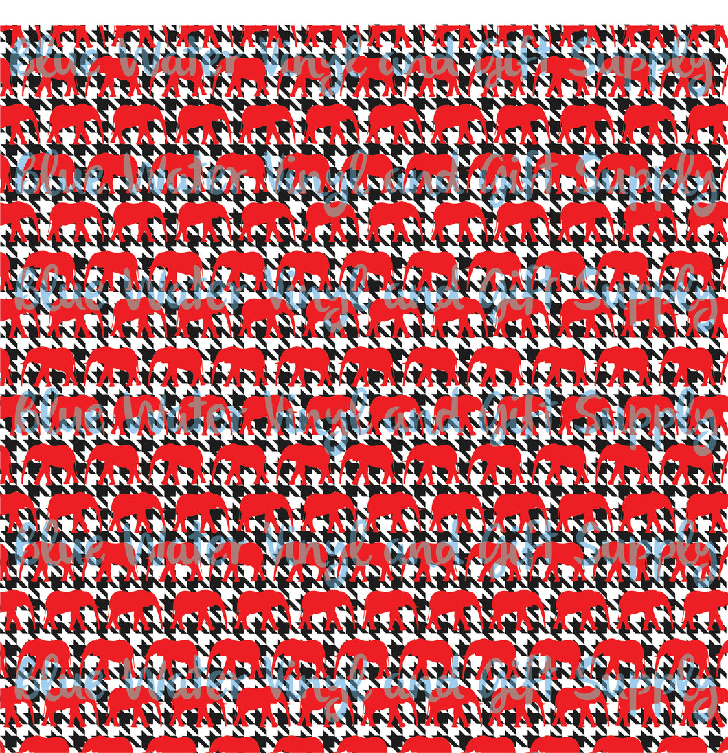 Houndstooth red on houndstooth