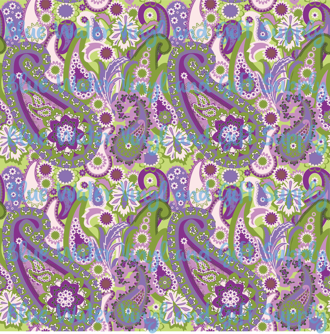 Paisley Lavender and green