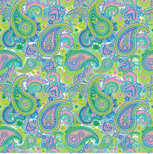 green paisley background