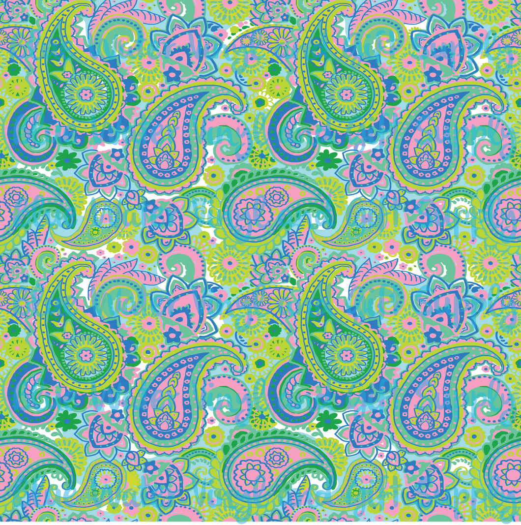 Paisley New green background