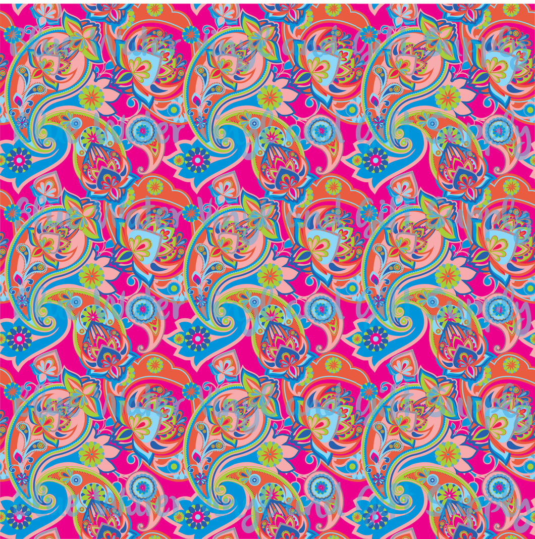 Paisley pink blue lime