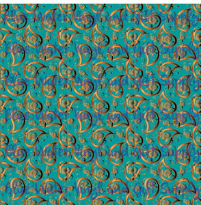 Paisley teal and gold