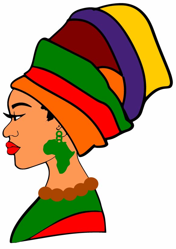 Black History Woman In Tribal Head Wrap