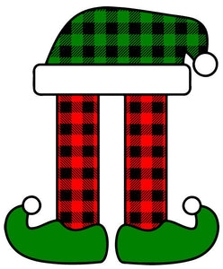 Christmas Buffalo Plaid Elf Legs