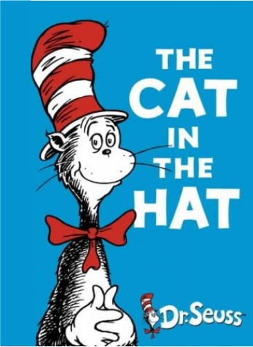 Dr. Seuss The Cat in the Hat Print (blue background)