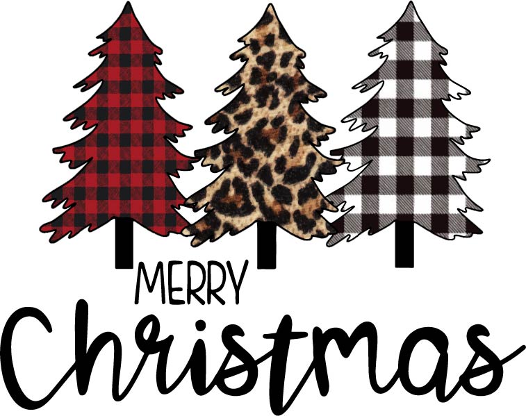 Christmas Trees Buffalo Plaid and Leopard