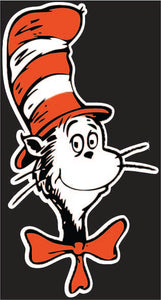 Dr. Seuss Cat in The Hat with White Outline