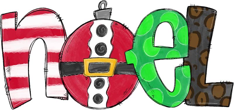 Noel Watercolor Word Christmas