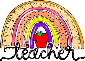 Teacher Rainbow (Ruler and Pencil