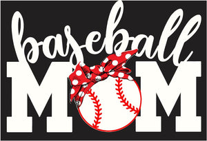 Baseball Mom with Scarf (white words)