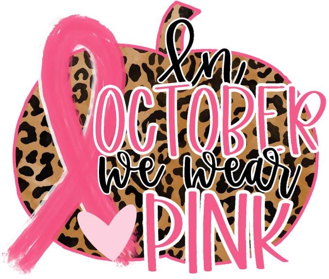 In October We Wear Pink (pumpkin with ribbon)
