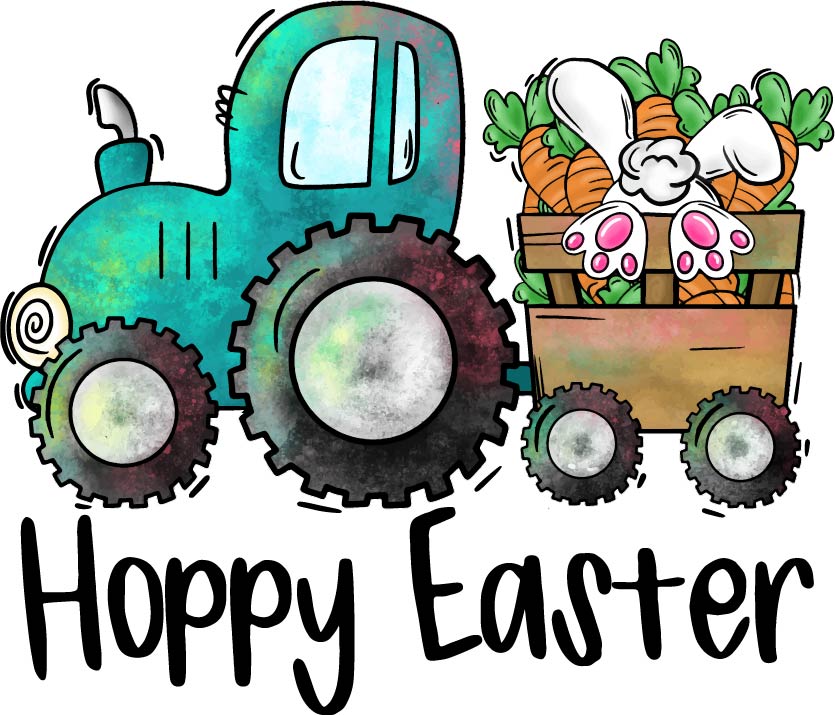 Easter Blue Watercolor Truck