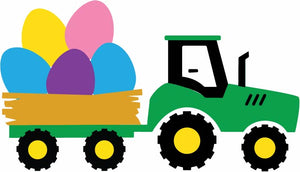 Easter Tractor with Eggs