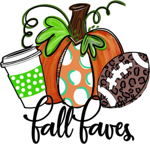 Fall Leaves Football Pumpkin