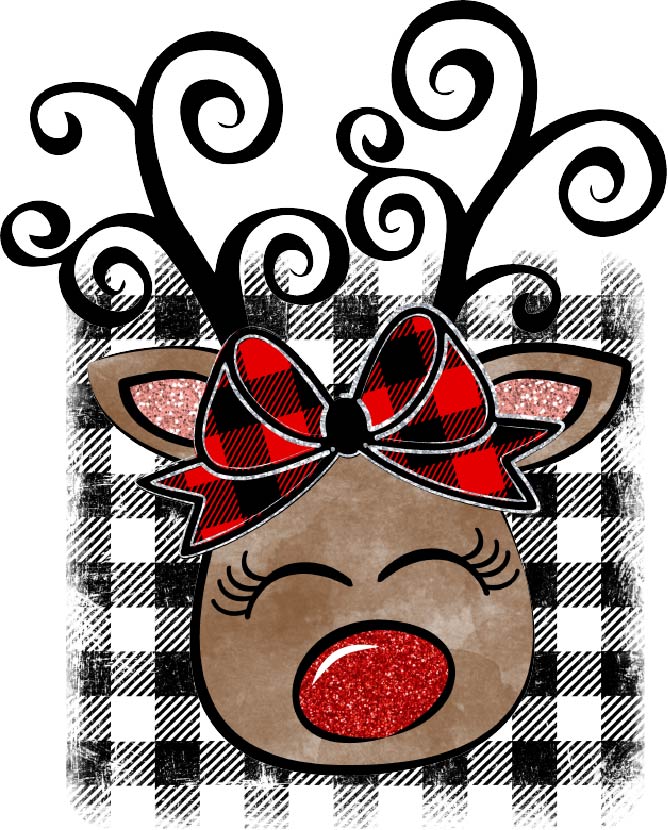 Christmas Girl Reindeer Head