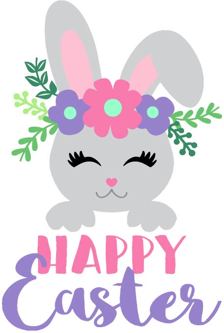 Easter Girl Bunny With Flowers on Head