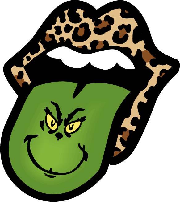 Leopard Lips Grinch Tongue Christmas