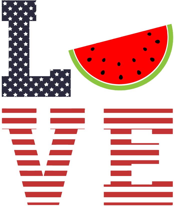 Patriotic Love with Watermelon