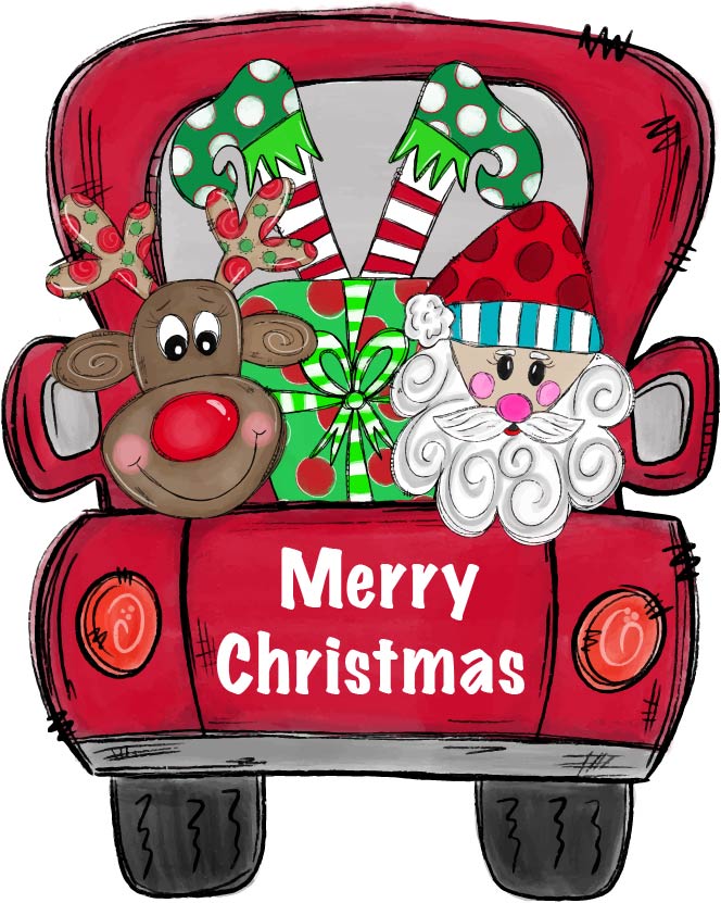 Christmas Merry Christmas Truck (with writing)