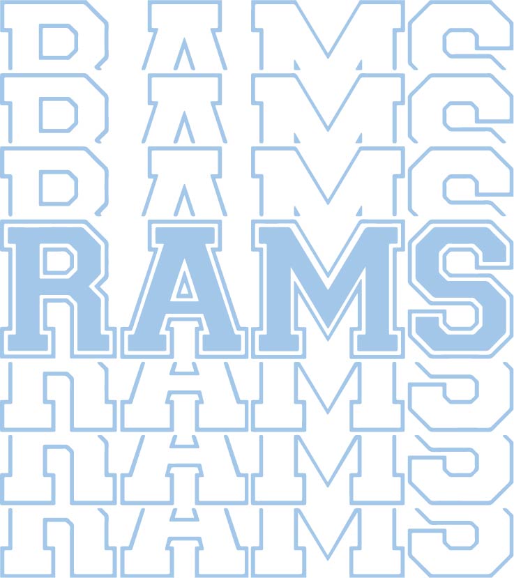 Northside Rams (repeating light blue)