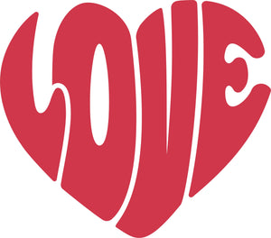 Valentine LOVE Heart Retro