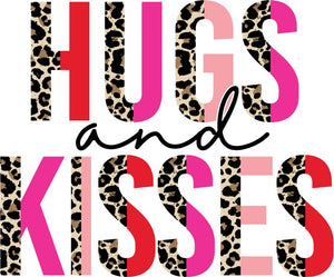 Valentine Cheetah Pink Red Hugs & Kisses